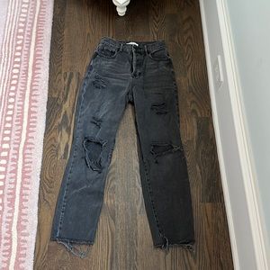 Women’s size 24 high rise straight black ripped jeans pacsun